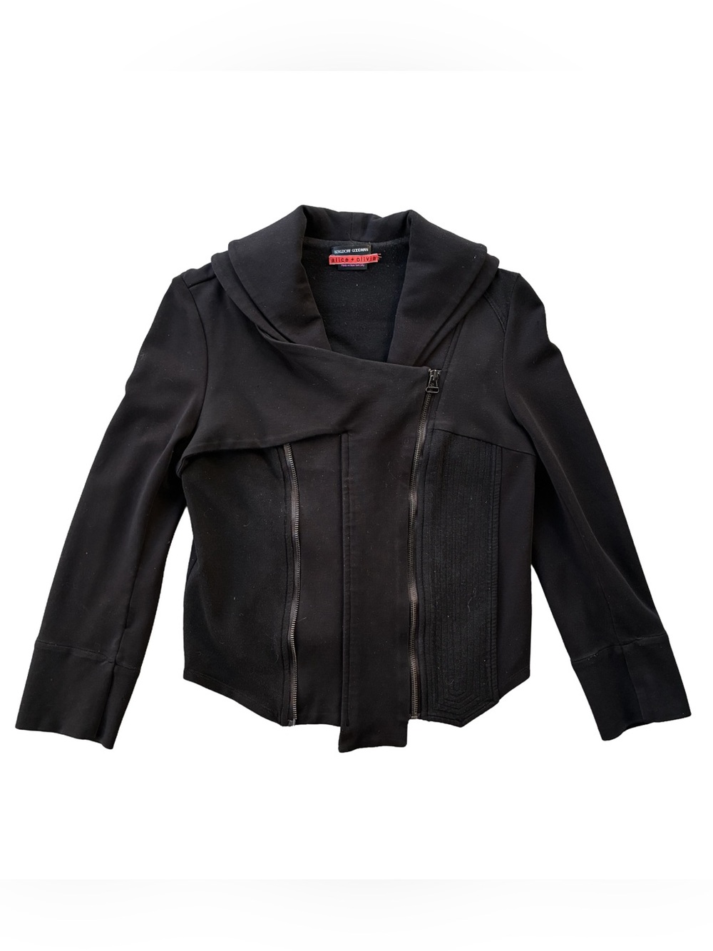 Alice + Olivia for Bergdorf Goodman Black Asymmetrical Corset Jacket | Size S